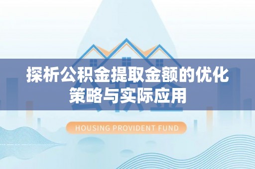溪口探析公积金提取金额的优化策略与实际应用
