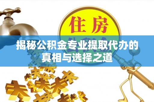 溪口揭秘公积金专业提取代办的真相与选择之道