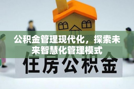 溪口公积金管理现代化，探索未来智慧化管理模式