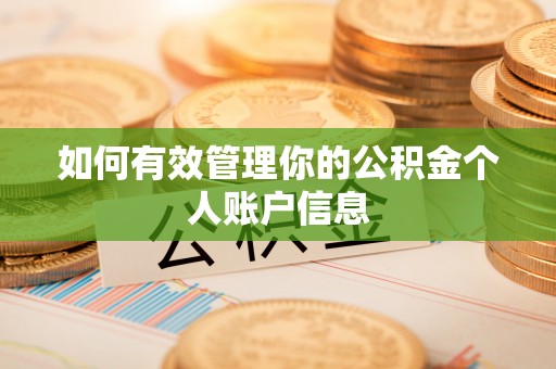 溪口如何有效管理你的公积金个人账户信息