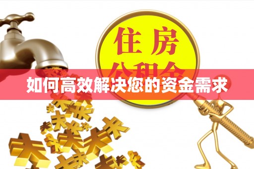 溪口如何高效解决您的资金需求