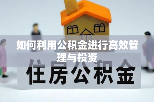 溪口如何利用公积金进行高效管理与投资