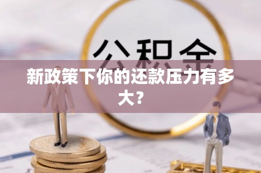 溪口新政策下你的还款压力有多大？